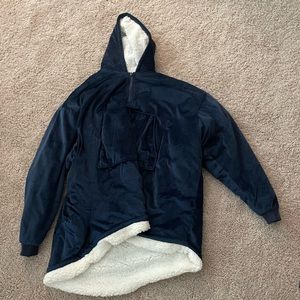 Comfy Blanket Hoodie - Navy Blue - Gently Used